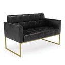 Ver imagem 1 de Sofá Namoradeira Elisa Corano Base Metálica Industrial Dourado - D'Rossi Cor Preto