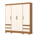 Ver imagem 4 de Guarda Roupa Roupeiro Casal Bernardi B383 Briz 4 Portas 4 Gavetas Cinamomo Off White Henn