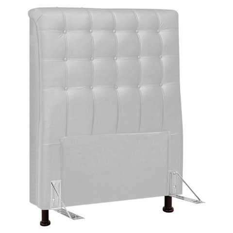 Cabeceira Cama Box Solteiro Ciara 90cm Botonê com Frame Sintético Branco - Abmaza