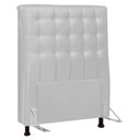 Ver imagem 1 de Cabeceira Cama Box Solteiro Ciara 90cm Botonê com Frame Sintético Branco - Abmaza
