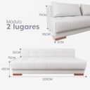 Ver imagem 3 de Sofá Modular 2 Lugares para Sala de Estar Aston Cinza Claro