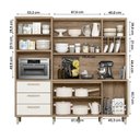 Ver imagem 3 de Armario Cozinha Leona 7 Portas e 3 Gavetas Carvalho Rustico/Off White