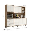 Ver imagem 4 de Armario Cozinha Leona 7 Portas e 3 Gavetas Carvalho Rustico/Off White
