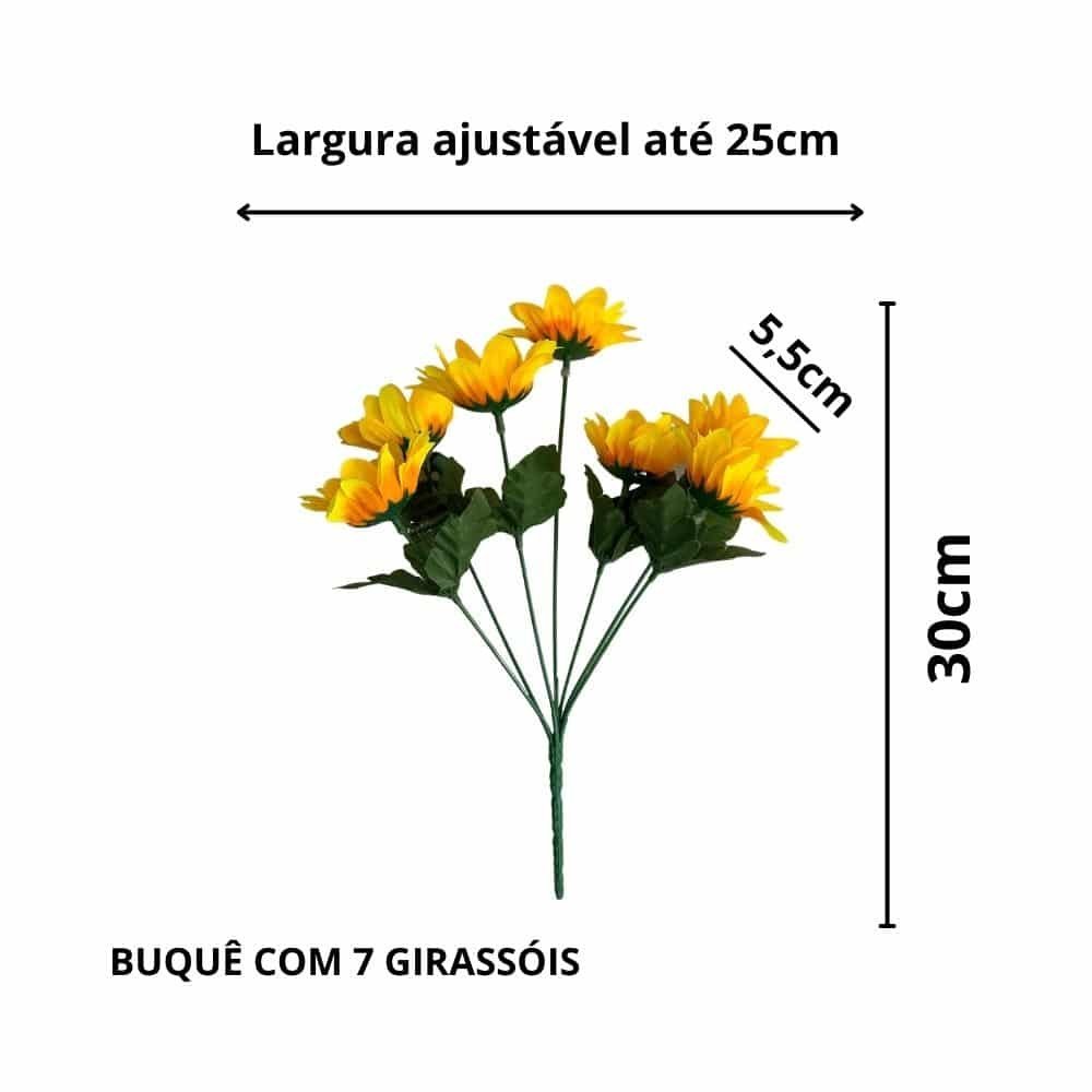 Buque Girassol C/ 14 Flores Montagem De Arranjos Decoração - 5