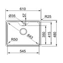 Ver imagem 3 de CUBA FRANKE BELL PFBCX 61X48 COM ACESSORIOS 15121