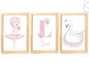 Ver imagem 1 de Quadros Decoração Quarto Menina Bailarina e Cisne com Vidro:pinus