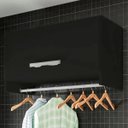 Ver imagem 2 de Kit 02 Armários Multiuso Aéreo Cabideiro Grécia Preto - Lyam Decor
