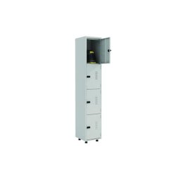 Roupeiro Aço Portas Pequenas Trinco para Cadeado Cinza - 1