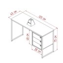 Ver imagem 4 de Mesa de Escritório Industrial com 3 Gavetas - Branco/Mel