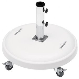 Base 50 Kg Para Ombrelone Concreto Redondo Rodas - Branco
