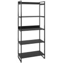 Ver imagem 4 de Estante Multiuso 5 Prateleiras Escritório Estilo Industrial Form 187x80 cm Preto Onix - Lyam Decor
