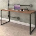 Ver imagem 2 de Kit Mesa Para Escritório com Estante 4 Prateleiras Industrial Form 150 cm Nogal - Lyam Decor
