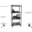 Ver imagem 7 de Kit Mesa Para Escritório com Estante 4 Prateleiras Industrial Form 150 cm Nogal - Lyam Decor