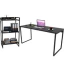Ver imagem 1 de Kit Mesa Para Escritório com Estante Office Estilo Industrial Form 150 cm Preto Onix - Lyam Decor