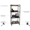 Ver imagem 7 de Kit Mesa Para Escritório com Estante 4 Prateleiras Industrial Form 135 cm Nogal - Lyam Decor