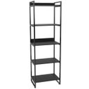 Ver imagem 4 de Estante Multiuso 5 Prateleiras Escritório Estilo Industrial Form 187x60 cm Preto Onix - Lyam Decor