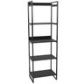 Estante Multiuso 5 Prateleiras Escritório Estilo Industrial Form 187x60 cm Preto Onix - Lyam Decor - 4