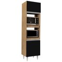 Ver imagem 2 de Paneleiro Cozinha Torre Quente 56cm Colorado Castanho/preto - Lumil Móveis