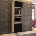 Ver imagem 2 de Paneleiro Cozinha Torre Quente 56cm Colorado Castanho/preto - Lumil Móveis