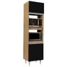 Paneleiro Cozinha Torre Quente 56cm Colorado Castanho/preto - Lumil Móveis - 1