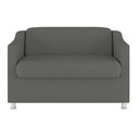 Ver imagem 5 de Kit Poltrona Tilla Recepção + Namoradeira Sala, Quarto Suede Cinza