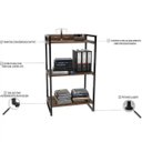 Ver imagem 7 de Kit Mesa Para Escritório com Estante Office Estilo Industrial Form 150 cm Nogal - Lyam Decor