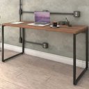 Ver imagem 2 de Kit Mesa Para Escritório com Estante Office Estilo Industrial Form 150 cm Nogal - Lyam Decor