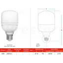 Ver imagem 5 de Kit 5 Lâmpada Led Bulbo Hp 50w Alta Potencia E27 6500k