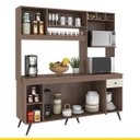 Ver imagem 3 de Cozinha Pequena Retrô Sabrina 182 Cm Armário Forno/micro Balcão Tampo Mdp Teka Champanhe - Clicklar