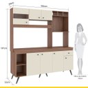 Ver imagem 4 de Cozinha Pequena Retrô Sabrina 182 Cm Armário Forno/micro Balcão Tampo Mdp Teka Champanhe - Clicklar