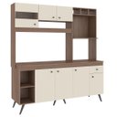 Ver imagem 2 de Cozinha Pequena Retrô Sabrina 182 Cm Armário Forno/micro Balcão Tampo Mdp Teka Champanhe - Clicklar