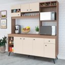 Ver imagem 1 de Cozinha Pequena Retrô Sabrina 182 Cm Armário Forno/micro Balcão Tampo Mdp Teka Champanhe - Clicklar