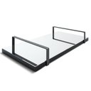 Ver imagem 1 de Bandeja Espelhada 25x50cm Borda Infinita Alça Preta