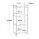 Ver imagem 5 de Kit 03 Estantes com 4 Prateleiras Escritório Estilo Industrial Form 146x60 cm Nogal - Lyam Decor
