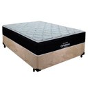Ver imagem 1 de Cama Box Casal Suede + Colchão Airtech Molas Ensacadas Antares Ortobom 138x188x67 Bege
