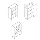 Ver imagem 3 de Estante de Livros Retrô 81CMX124CM Nichos Rt 3015 Branco