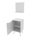 Ver imagem 2 de Conjunto para Banheiro Balcão com Espelho sem Cuba 45cm Bn3691 Tecnomobili Branco