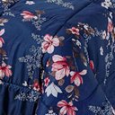Ver imagem 4 de Kit Edredom Celi Queen Dupla Face Micropercal 200 Fios 3 Peças - Azul Marinho Floral