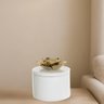 Porta Objeto em Ceramica Branco Dourado 12,5cm Florarte - 3