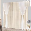 Ver imagem 1 de Cortina Bhaly Jacquard e Voal 2,00 X 1,70 para Varão - Palha