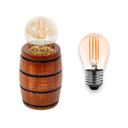 Ver imagem 1 de Soquete Barril para Lustre Roda de Carroça - Madeira - Decoração E27 - Mogno + Lâmpada