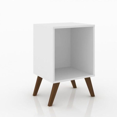 Mesa de Cabeceira Retrô com Nicho Rt 3013 Branco