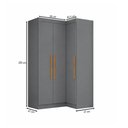 Ver imagem 4 de Guarda-roupa Solteiro Modulado Odisseia Plus 3 Portas Onix - Maxel