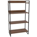 Ver imagem 4 de Estante Multiuso 4 Prateleiras Escritório Estilo Industrial Form 146x80 cm Nogal - Lyam Decor