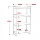 Ver imagem 5 de Estante Multiuso 4 Prateleiras Escritório Estilo Industrial Form 146x80 cm Nogal - Lyam Decor