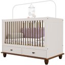 Ver imagem 2 de Berço Americano Mini Cama com 2 Gavetas e Mosquiteiro Alegra S05 Off White Nogueira - Lyam Decor