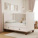 Ver imagem 4 de Berço Americano Mini Cama com 2 Gavetas e Mosquiteiro Alegra S05 Off White Nogueira - Lyam Decor