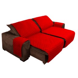 Capa Protetor de Sofá Retrátil 4 Lugares Assento 2,40m Face Única Vermelho - 2