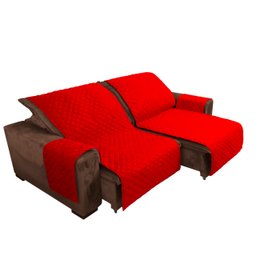 Capa Protetor de Sofá Retrátil 4 Lugares Assento 2,40m Face Única Vermelho - 1
