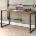 Ver imagem 2 de Kit Mesa Para Escritório com Estante Office Estilo Industrial Form 135 cm Nogal - Lyam Decor
